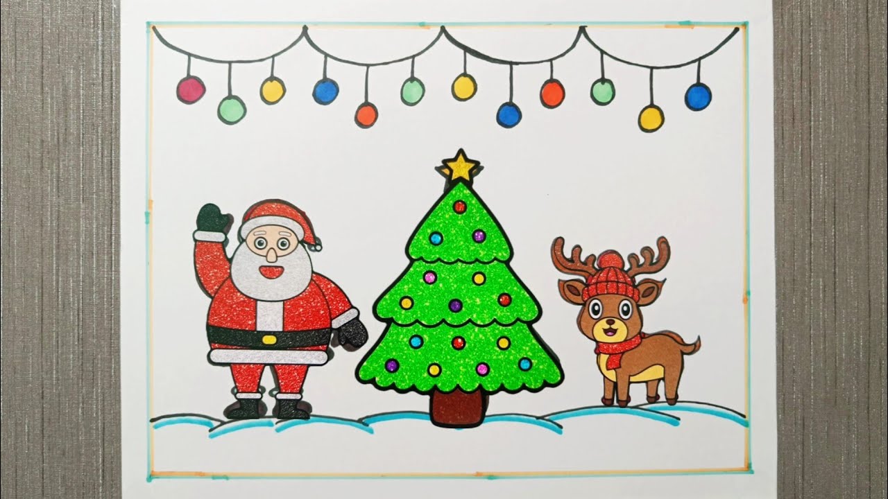 सांता क्लॉस कैसे बनाएं - How to Draw Easy Christmas Drawing-Christmas Drawing Coloring step by step 
