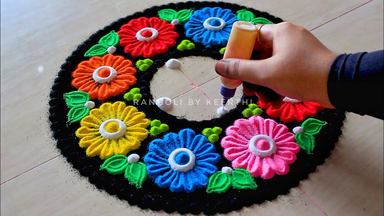 Diwali special rangoli design l Rangoli for navratri l Dasara rangoli l rangoli by keerthi l kolam
