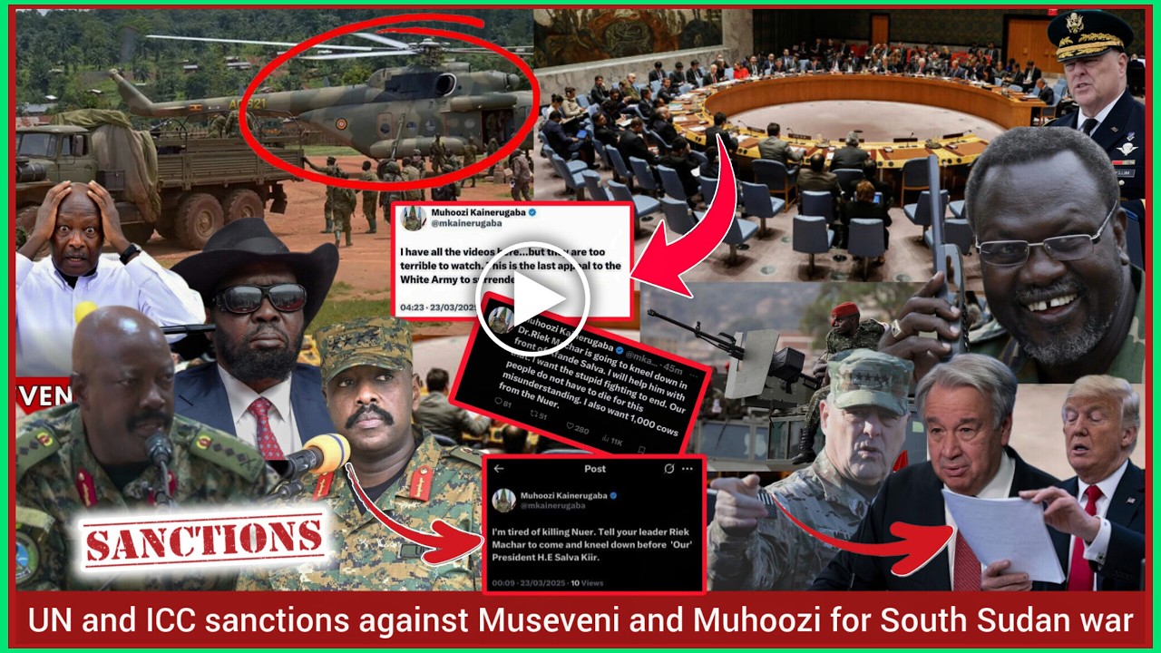 Agakagwawo! Museveni Jiwunye! Sanctions essawa yonna Muhoozi abizadde mu UN ne ICC kubya South Sudan