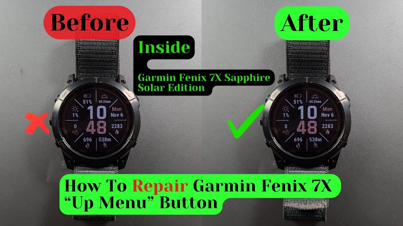 Garmin Fenix 7X Sapphire Titanium Edition Troubleshooting: How to Fix the 'UP MENU' Button - Eng Sub