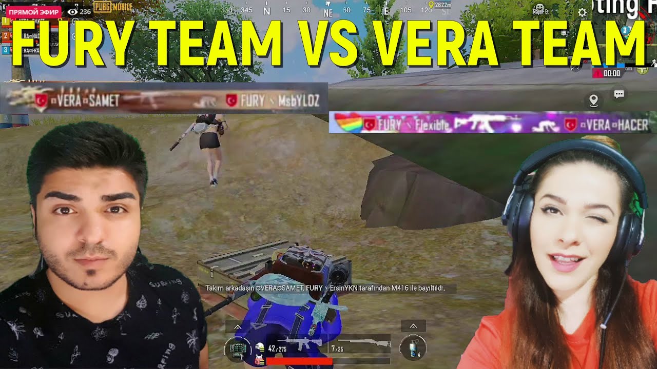 FURY TEAM VS VERA TEAM!!! PUBG MOBILE YAYINCI KARSILASMALARI!!