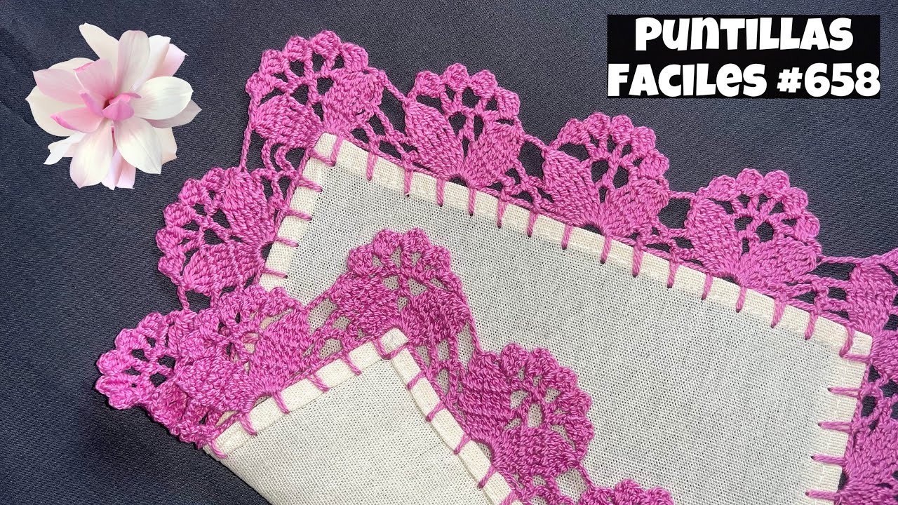 🌈¡¡ÚNICA!!💜 PUNTILLA FACIL DE VUELTA Y VUELTA💫PUNTILLAS FACILES 658