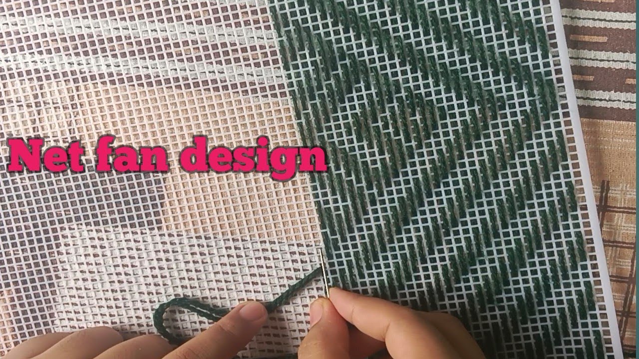 Net fan design // जाली वाला पंखा कैसे बनाये // hand fan design // bena bnane ki vidhi