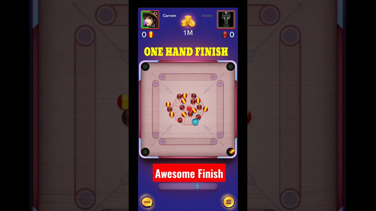 🔥Aowesome 🔥Finish 🔥#Shorts #Carromking #Carrom #nazim gaming