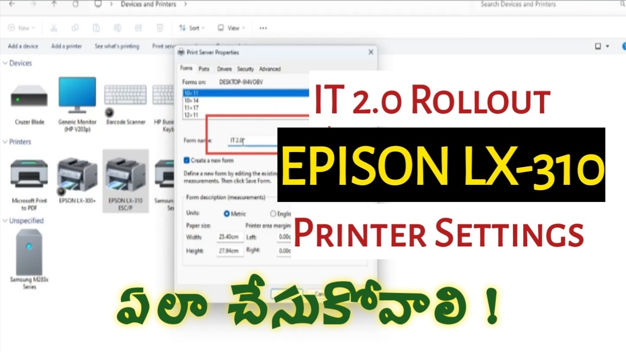 MPCM EPISON Printer Settings After IT 2.0 Rollout| How to Setup MPCM Printer Settings| Dandu_Ramesh|