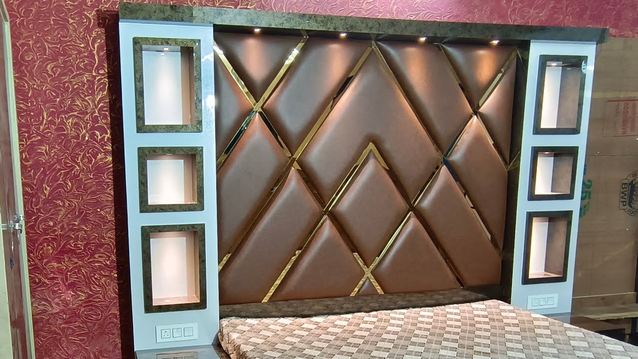 Modern wall bed design with gold strip |Modern Design 2022