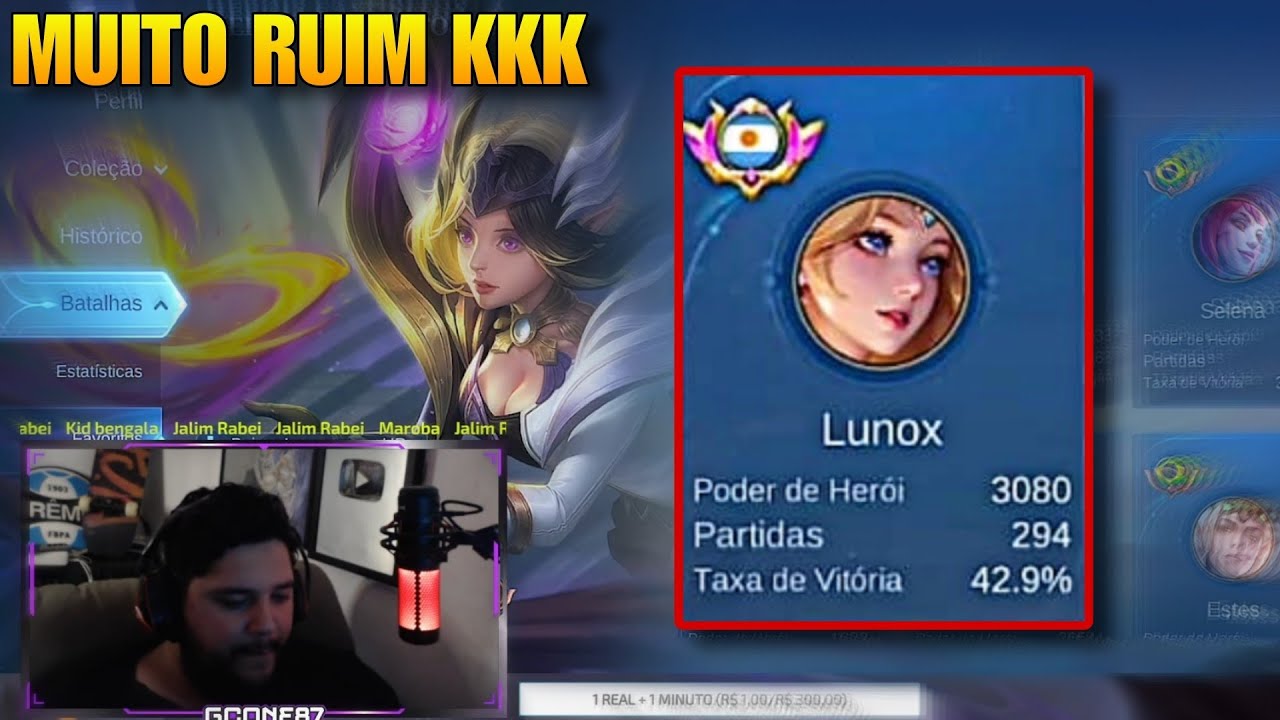 TOP BRASIL NÃO VALE NADA | A Pior Lunox do Mundo | MOBILE LEGENDS 