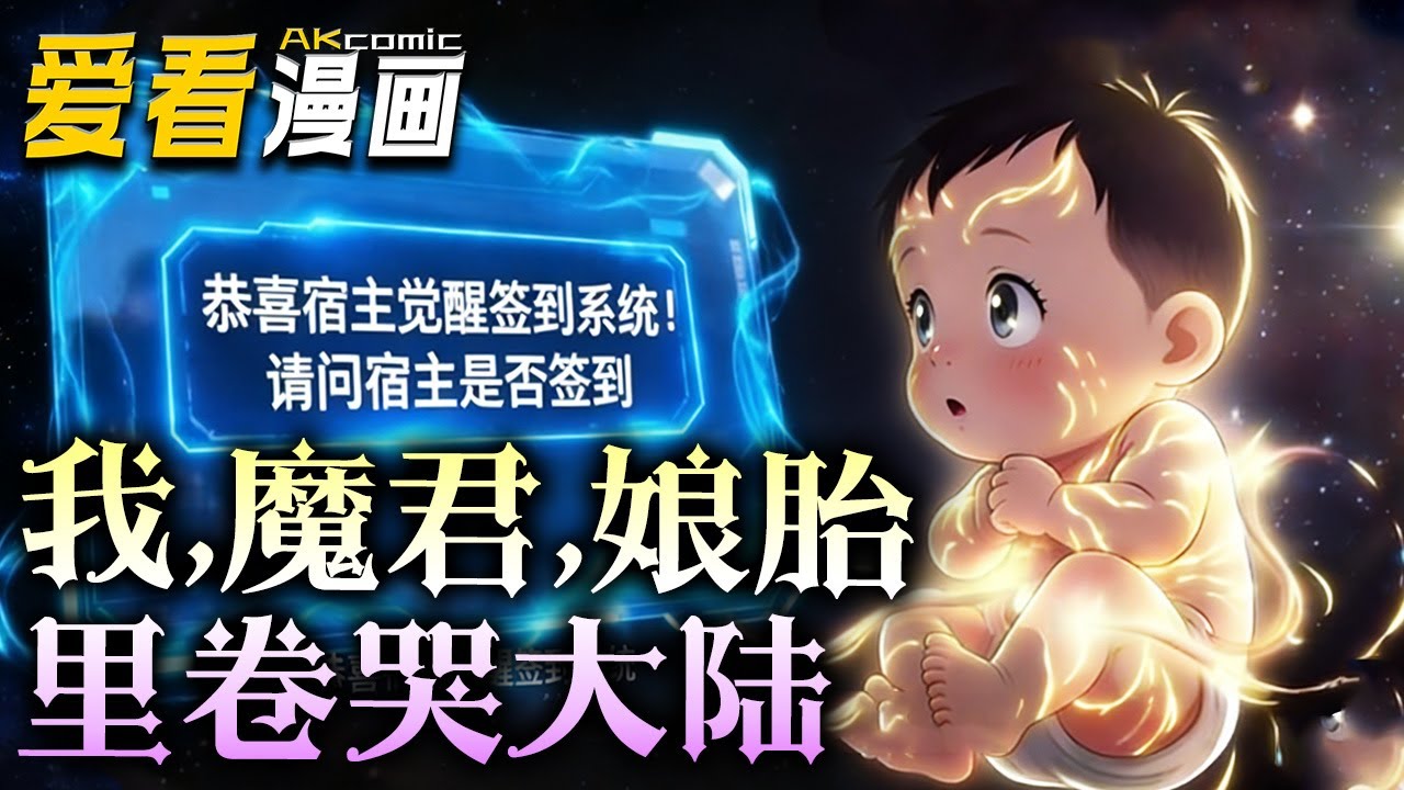 《我，魔君，娘胎里卷哭大陆》【漫剧最新合集】│  穿越成小说悲情反派，纪修觉醒神级签到系统，娘胎里便获神心魔骨与吞仙魔功，出生引四大仙光异象！
