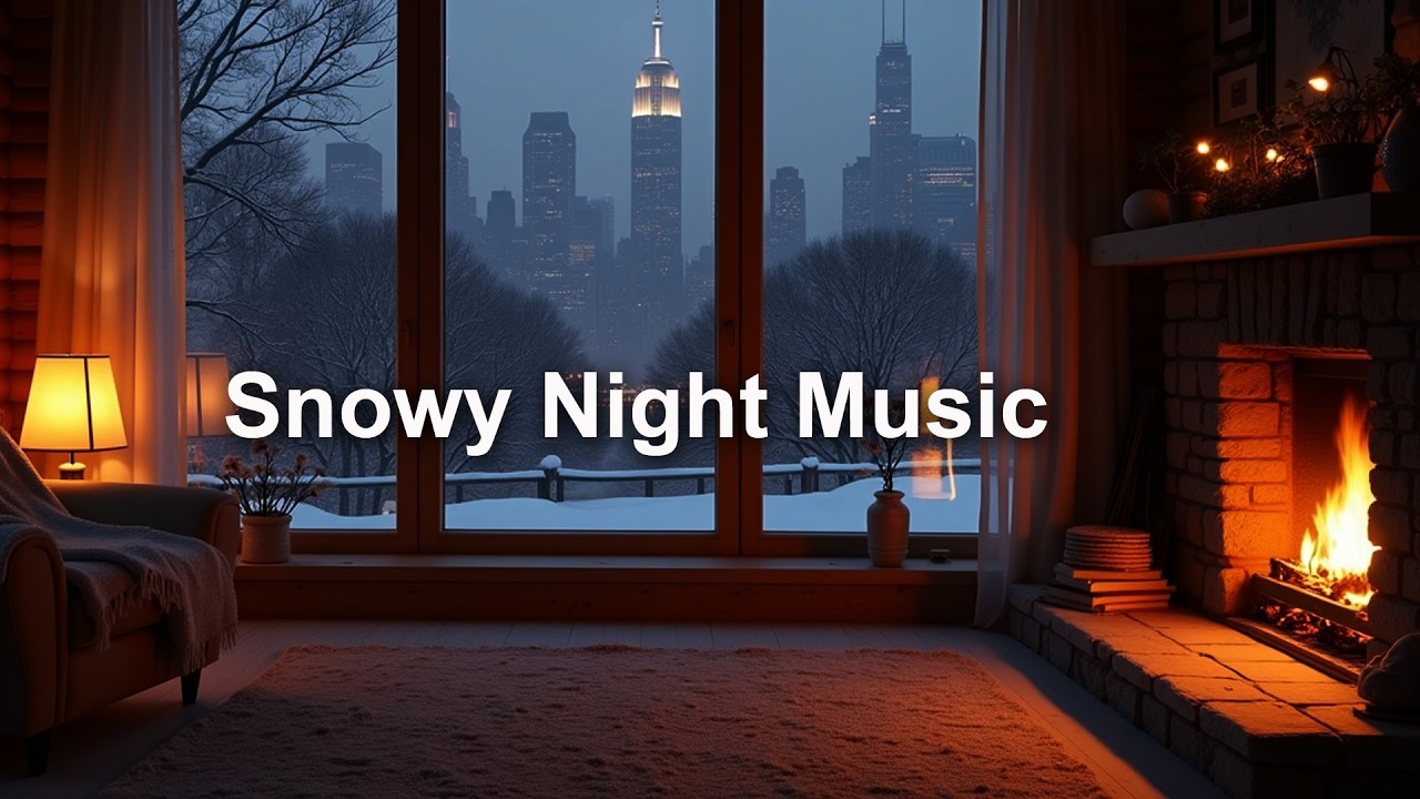 Cozy Winter Ambience in America & Europe ❄️ Fireplace & Relaxing Music