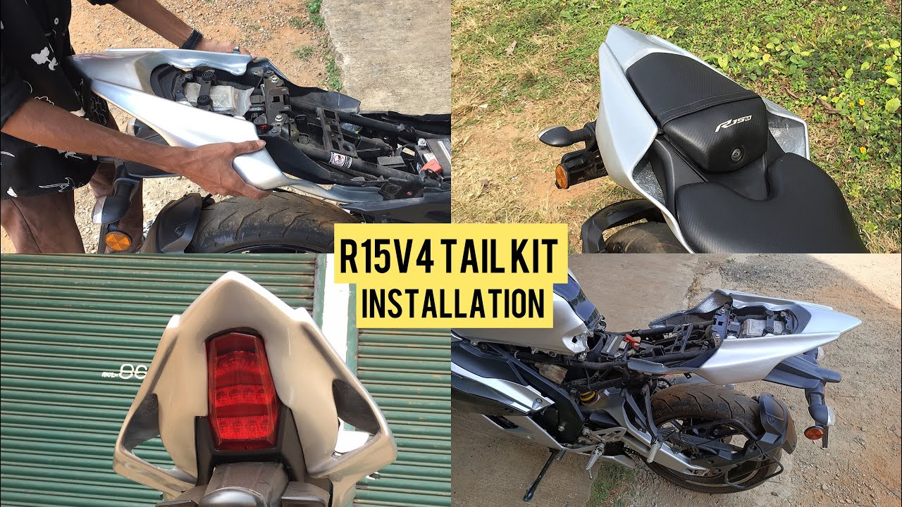 R15V4 TAIL KIT INSTALLATION 🔥TAIL PANEL  LOOK🚀Rate and fitting detailed Video🤩