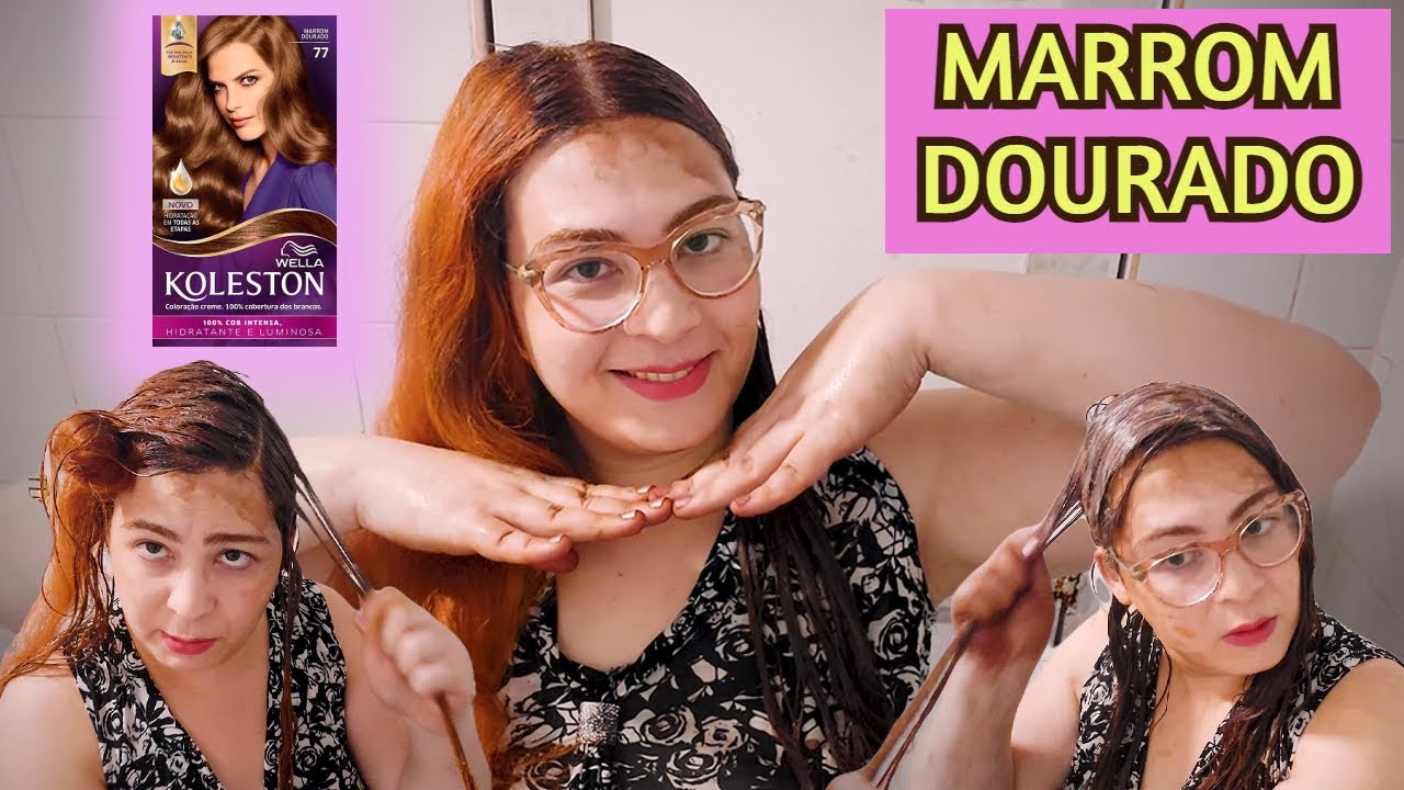 CABELO: TINTURA MARROM DOURADO 77 DA KOLESTON  - Natanny