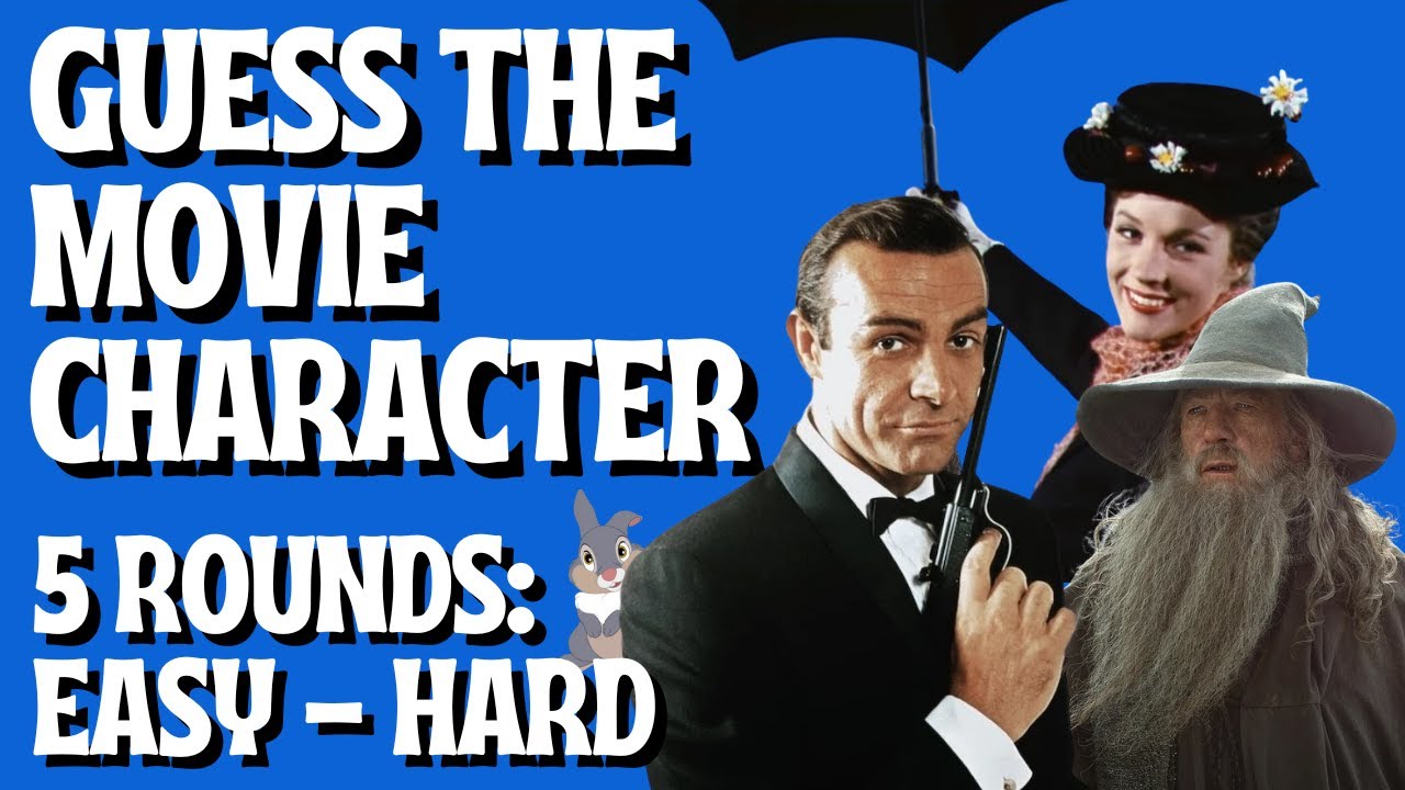 Guess the Movie Character - Picture Quiz | 5 Rounds: Easy - Hard (50 Questions)