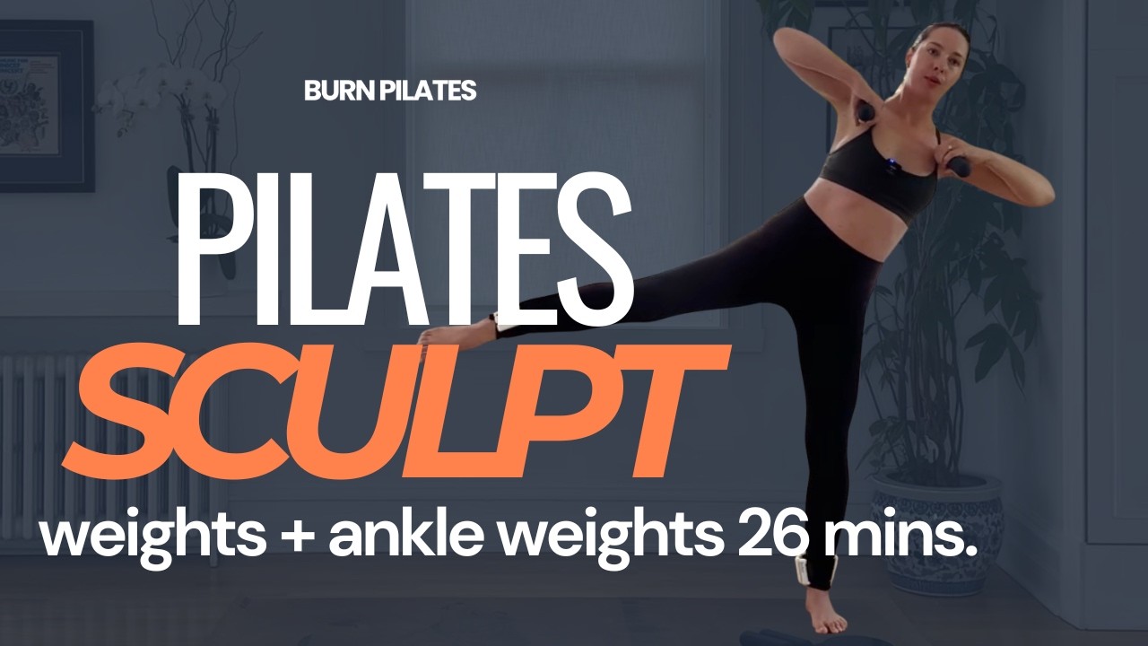 26 MINS. STANDING PILATES | Core and Glutes Class | With ankle weights & hand weights | Home Pilates