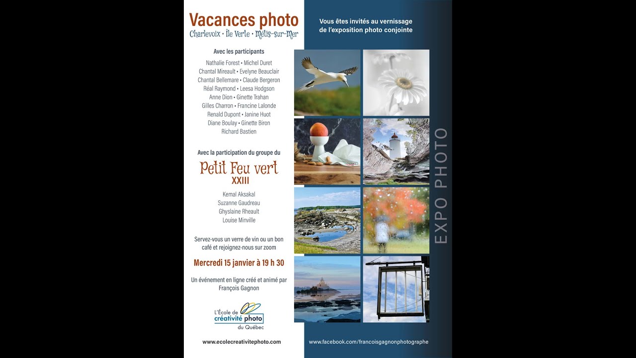Vernissage des vacances photo Charlevoix, L'Île verte, Métis sur Mer 2024, et Petit Feu Vert XXIII
