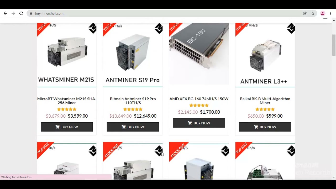Buyminershell.com CryptoCurrency Mining Hardware Shop
