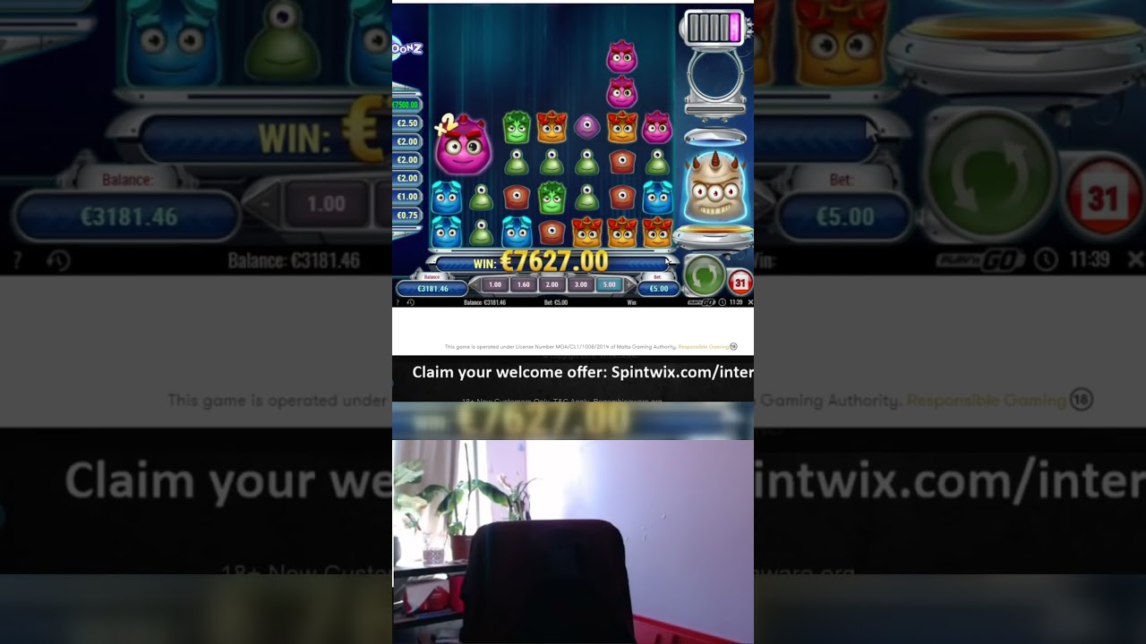 Massive Win on Reactoonz! Memories from when the chair got 15 pinks #youtubeshorts #shorts #casino
