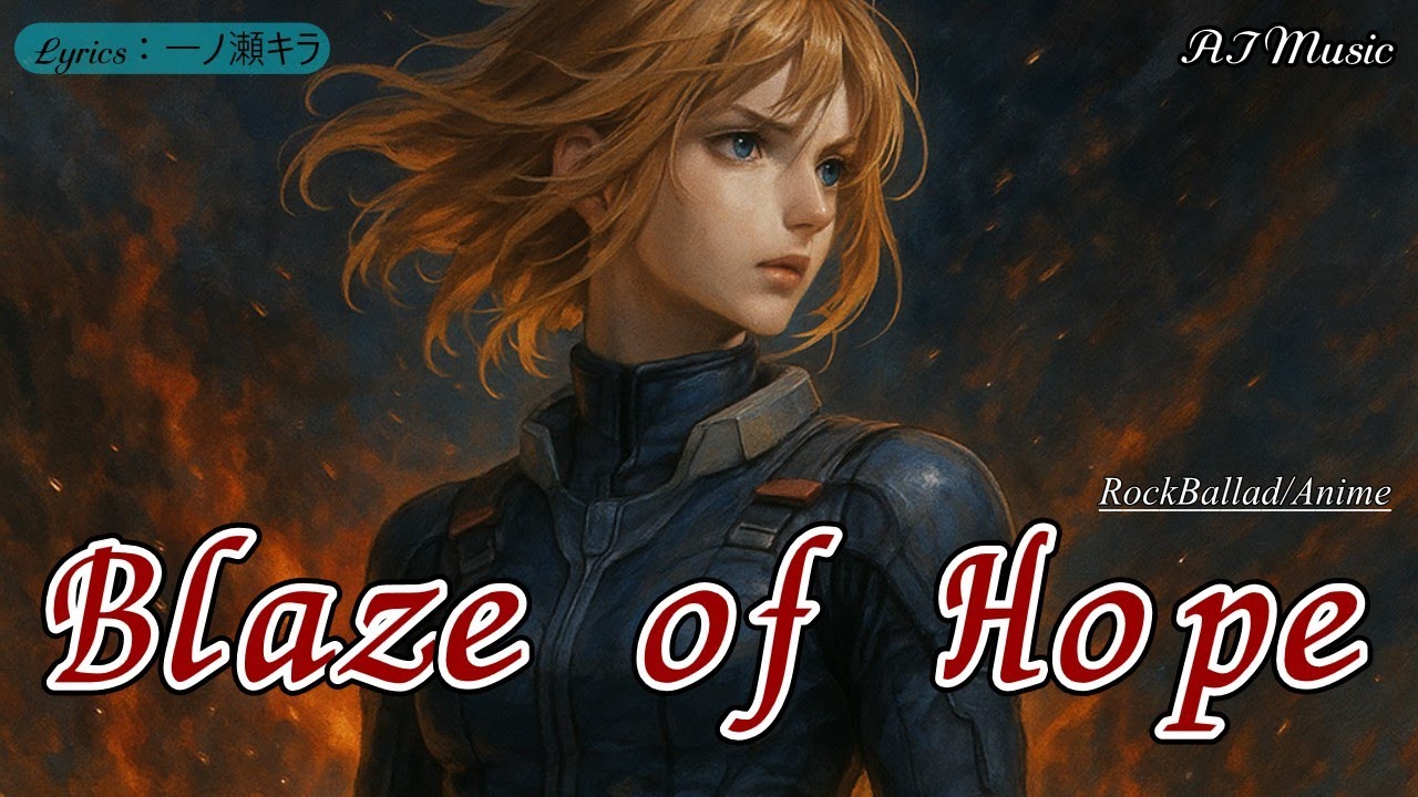 Blaze of Hope (アニソン / ロックバラード / Lyrics) -【AI音楽】【一ノ瀬キラ】