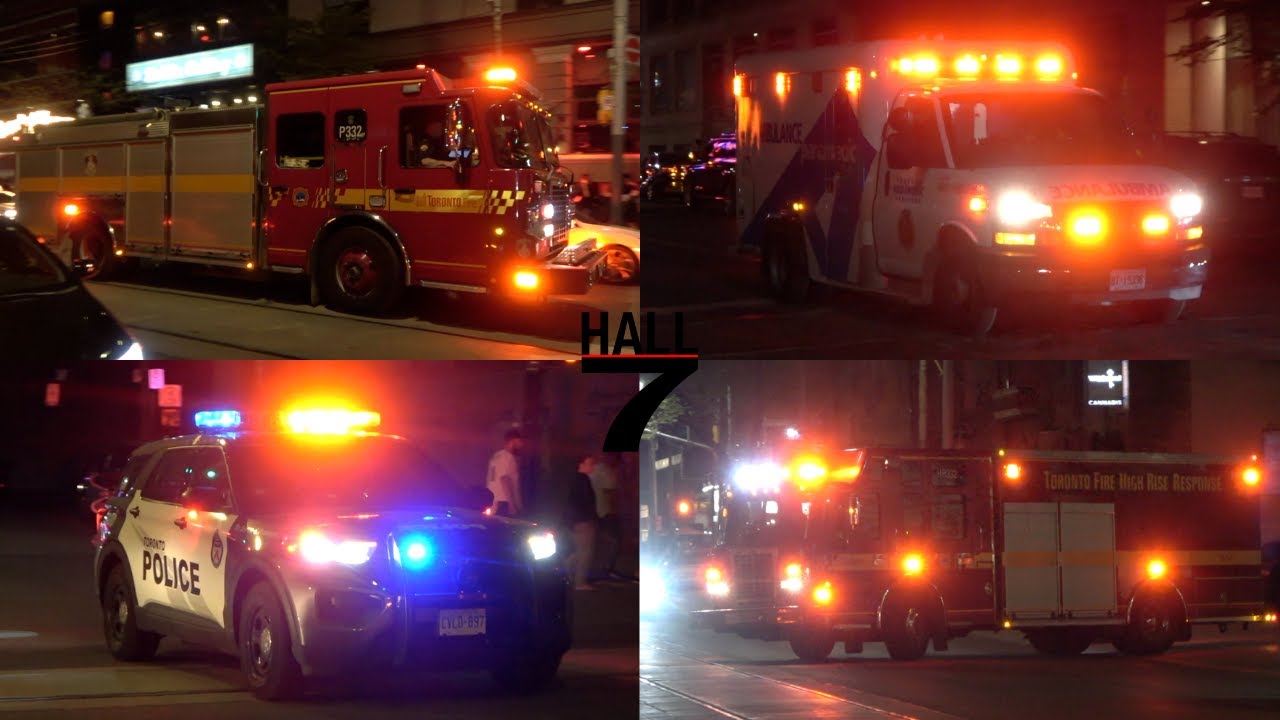 Emergency Vehicles Responding - Busy Friday night for Toronto Emergency Crews!