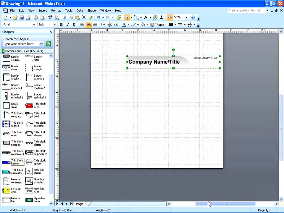 Visio 2007 - The Borders & Titles Stencils
