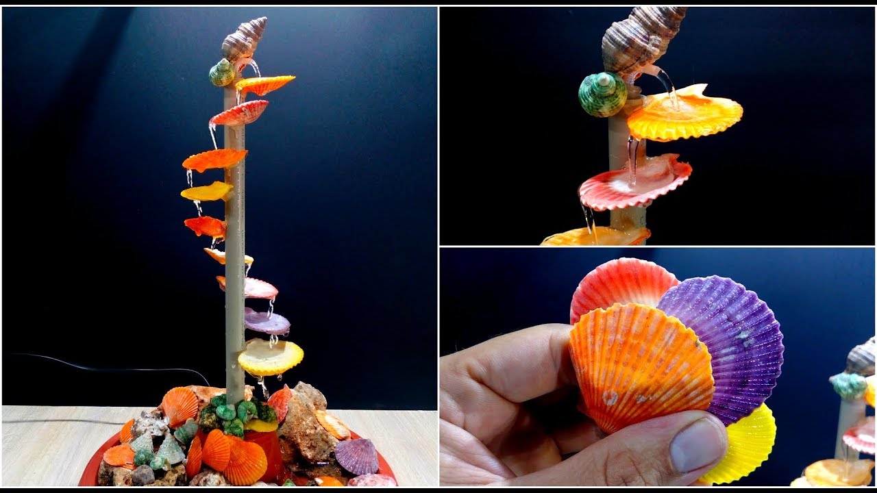 How to make a Tabletop Fountain used Seashells
