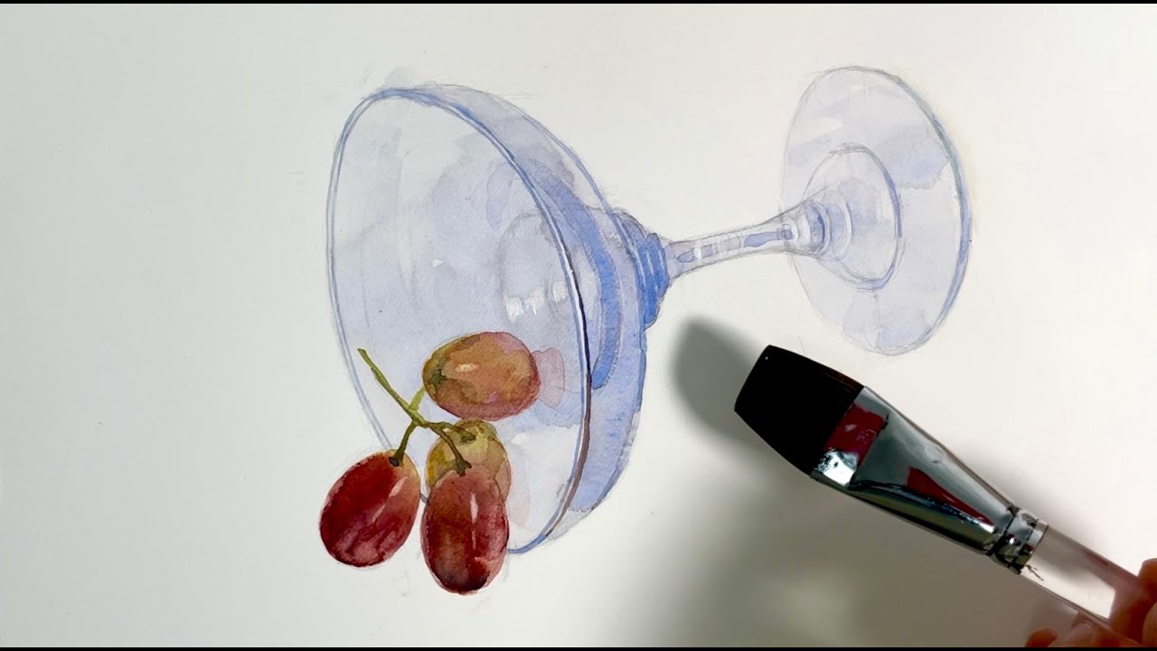 Watercolor Sketch 174/Glass & Grapes 水彩スケッチ174/グラスとぶどう