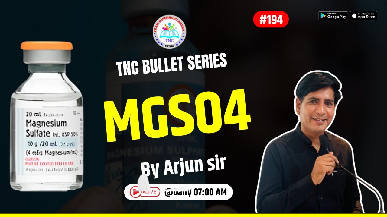 MgSo4 || TNC Bullet Series # 194 || Most Important Topic || Daily 7.00 AM || NURSING EXAM