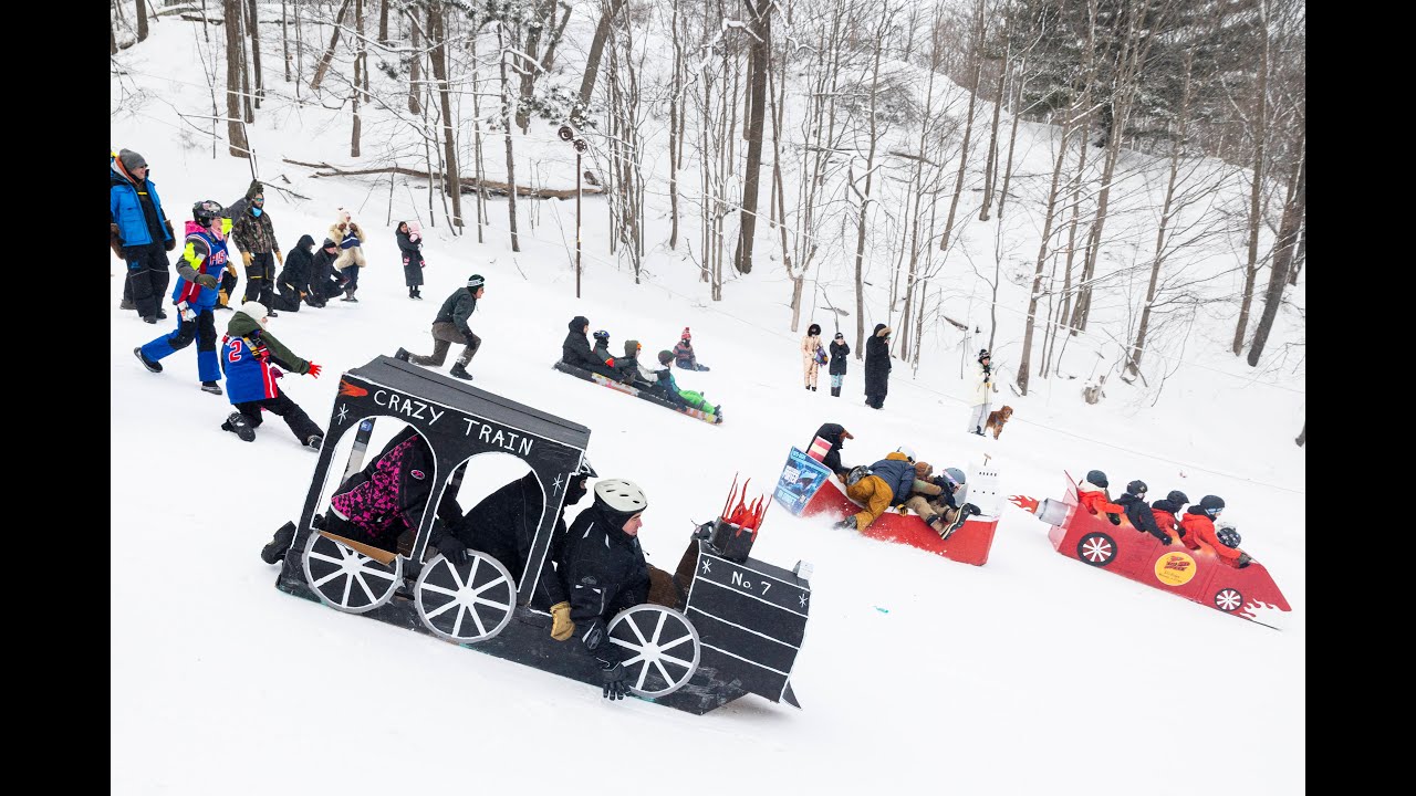 Customized cardboard sleds take to ski hill at Winterfest