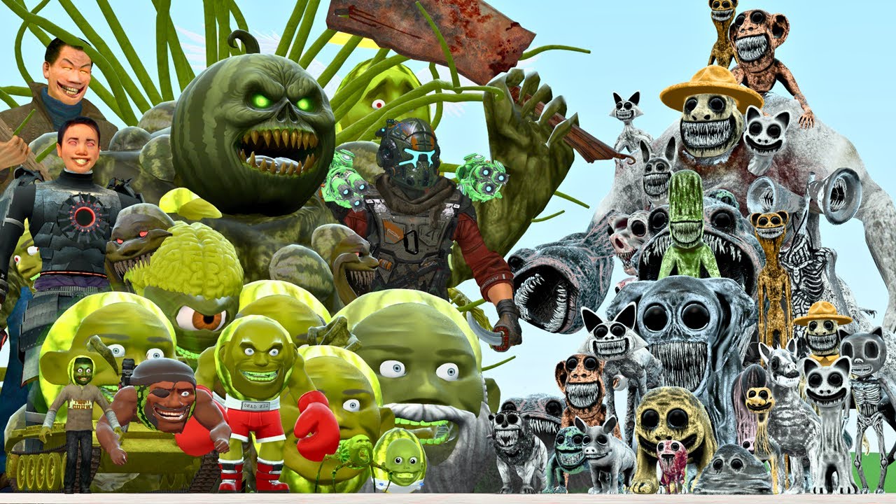 All New Lin Gang Melon Family Vs All Zoonomaly Game Monsters In Garry's Mod