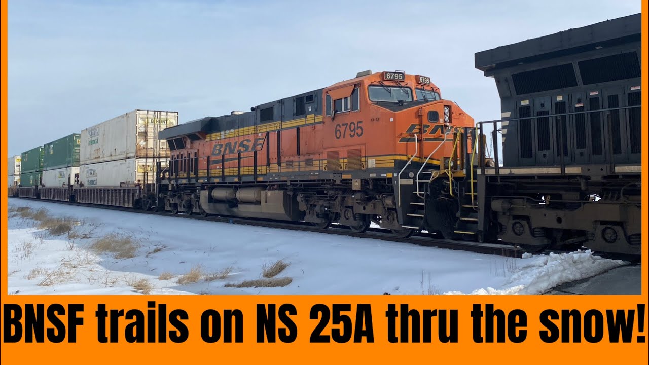 NS 25A flies past with a BNSF ES44C4 trailing @ Rench Rd. (4K)