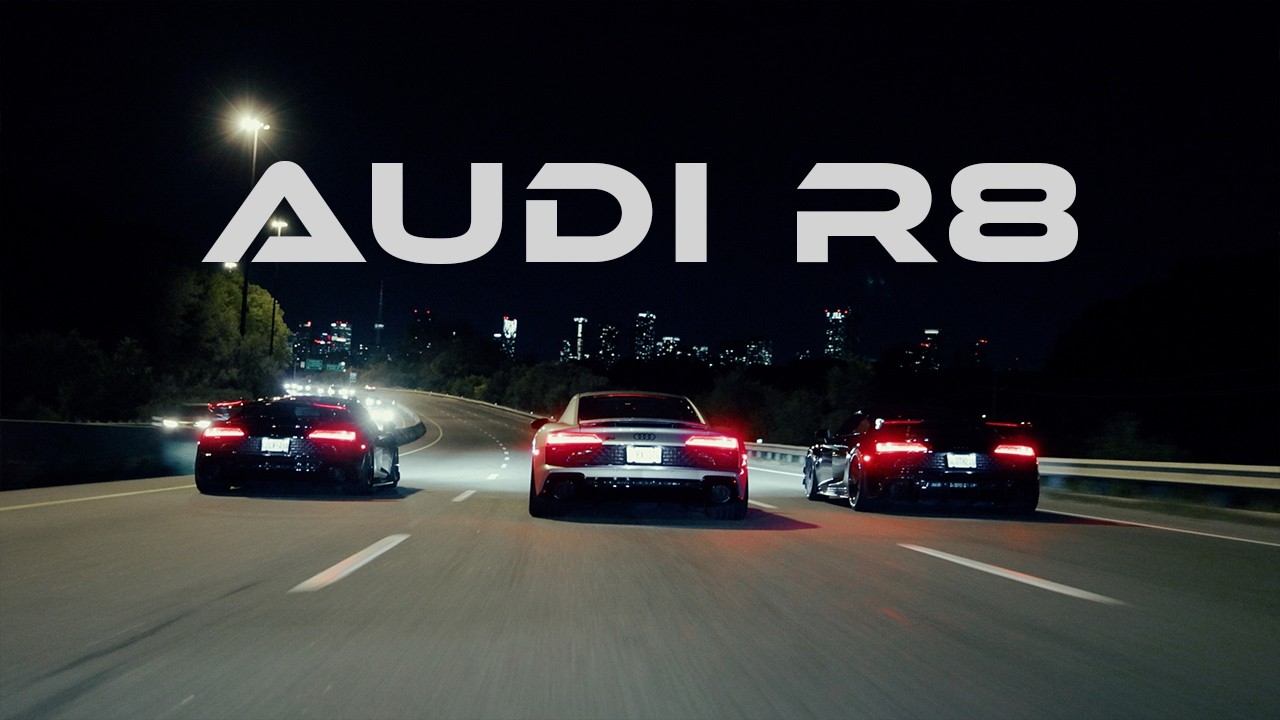 3 Audi R8 Takeover Downtown Toronto | 4K