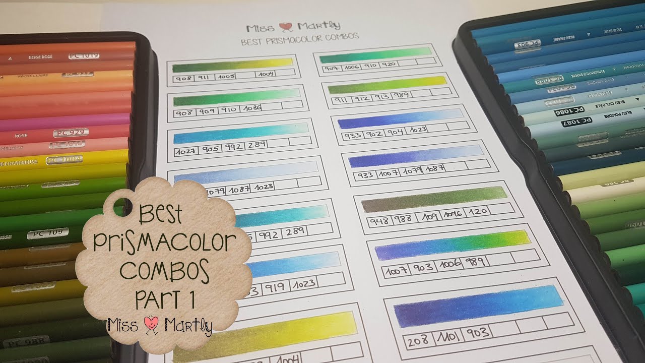 Best Prismacolor COMBOS Blue & Green Blending | Download the Worksheet