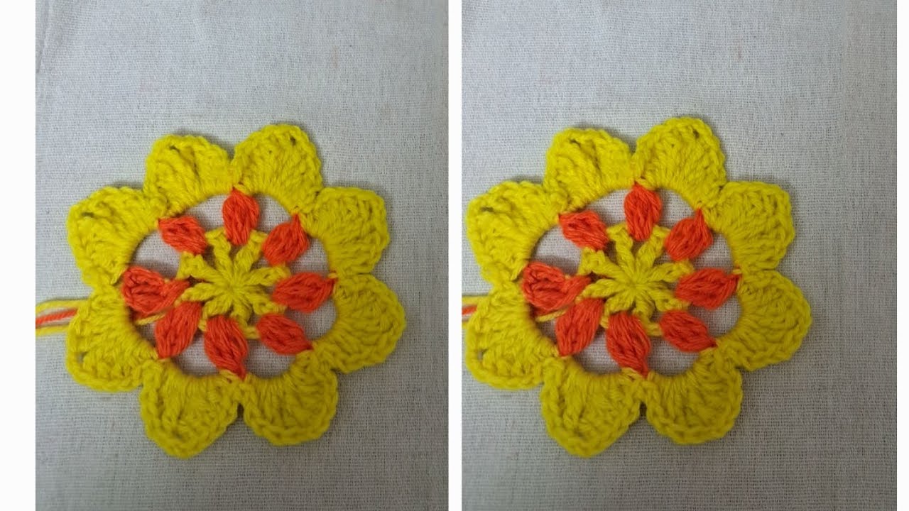Crochet flower . কুচিকাটাৰ ফুল .#likeandsubscribe #howtomakewoolenflower 