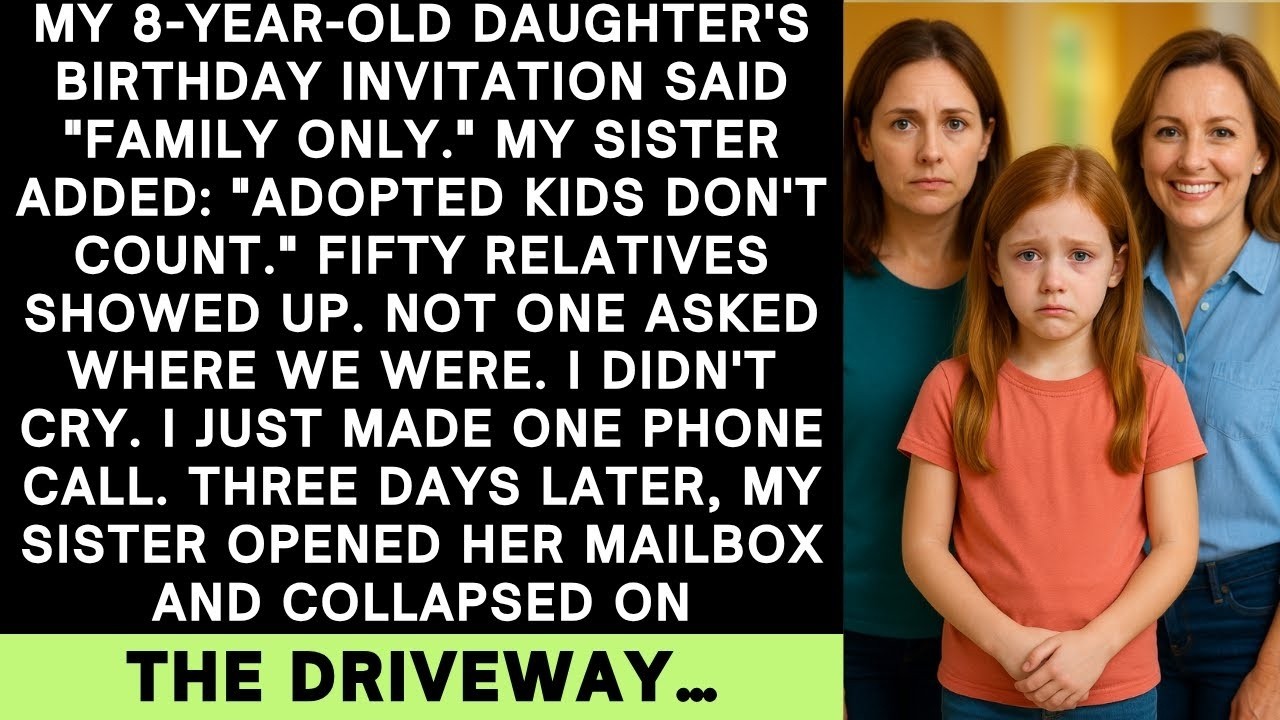 50 Relatives Celebrated My Daughter's Birthday Without Her  One Envelope Made My Sister Lose