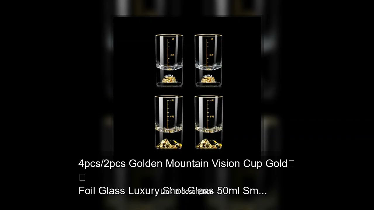 4pcs/2pcs Golden Mountain Vision Cup Gold Foil Glass Luxury Shot Glass 50ml Small Capacity Wine