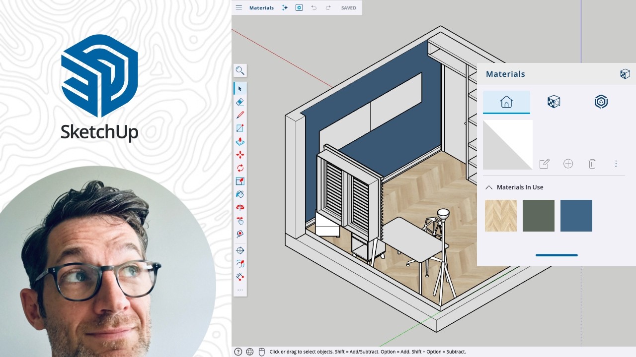 SketchUp Web - 8 - Текстурирование пространств