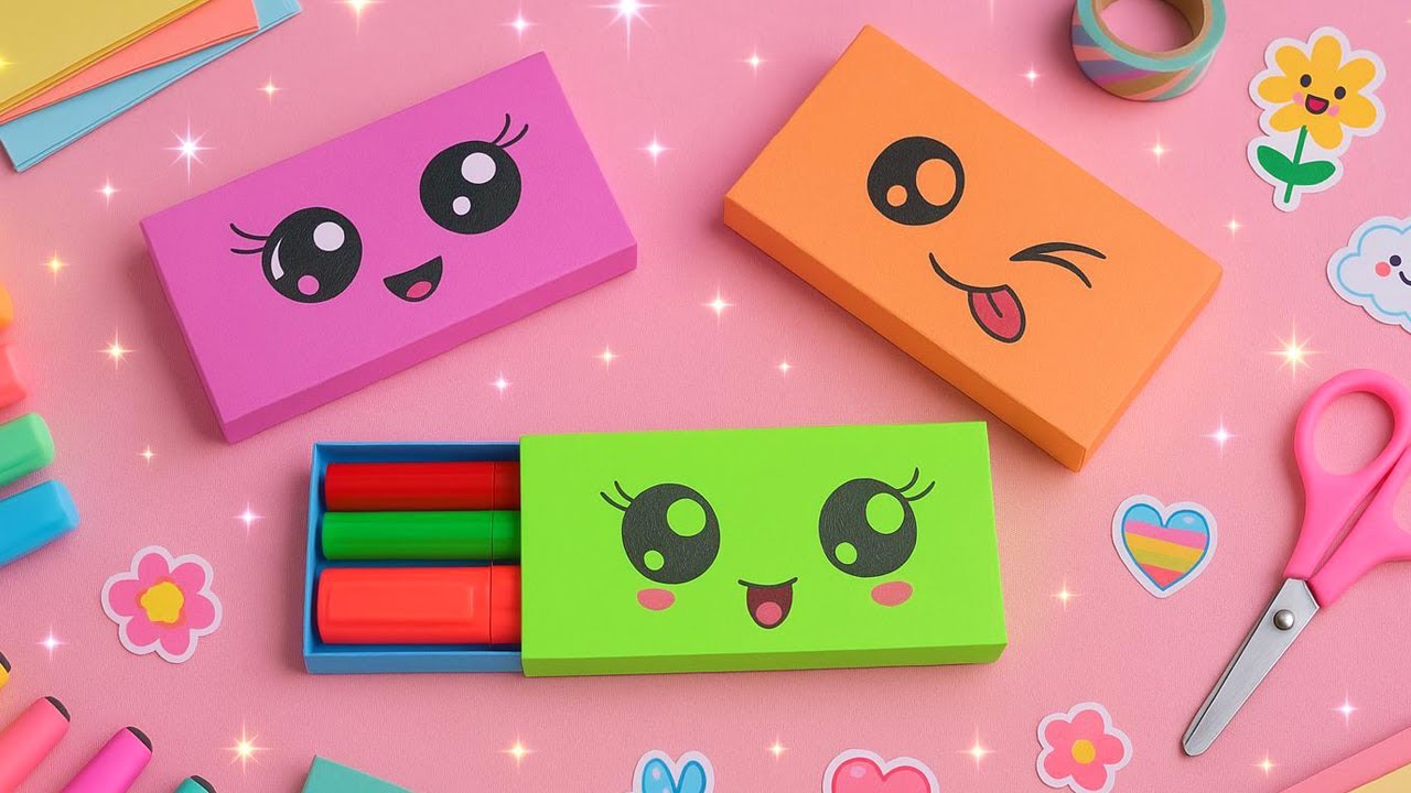 Origami Paper Pencil Box | How to make paper easy pencil box