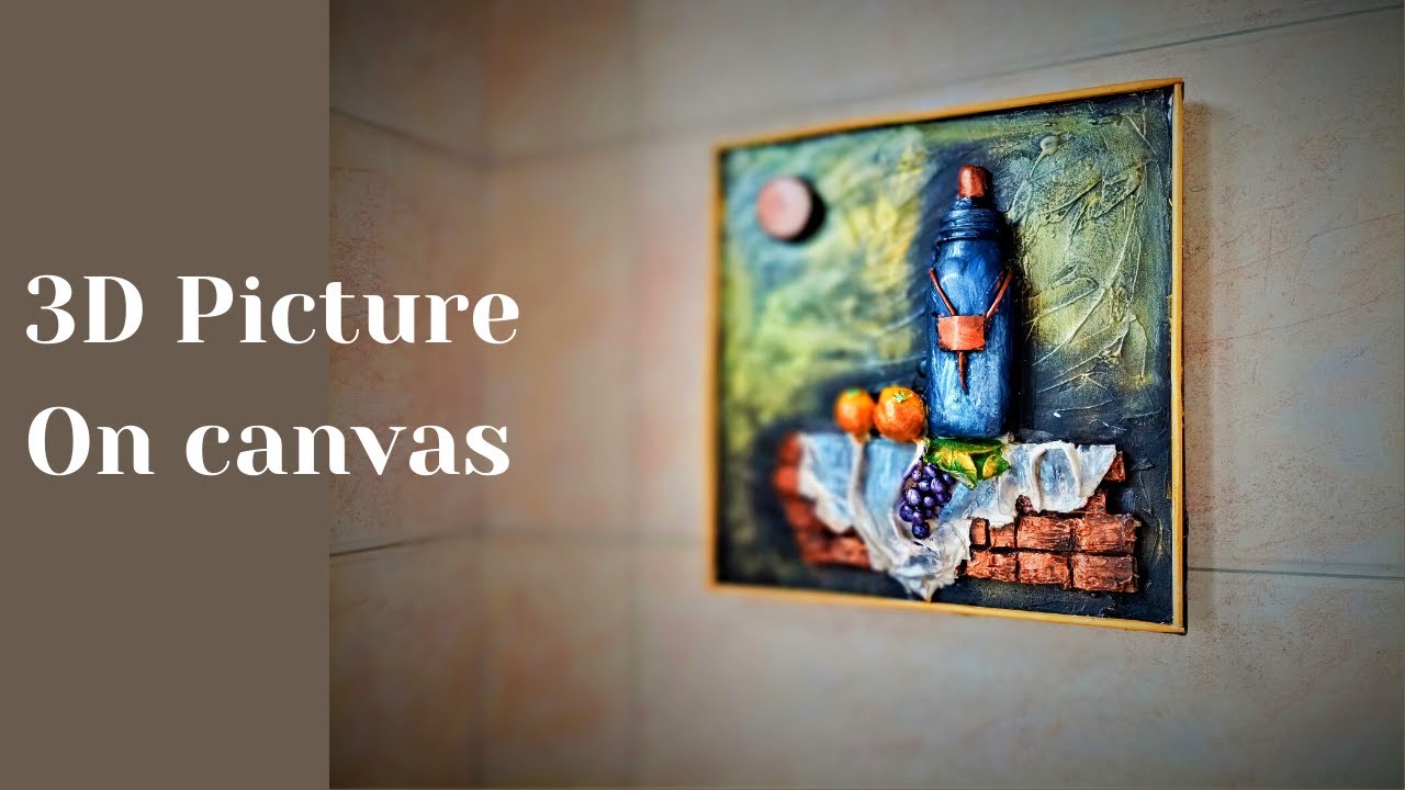 Amazing Mural 3d picture on canvas | air dry clay creation | home decor | clay art painting