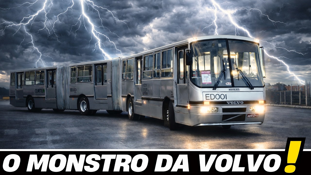 O 1&ordm; &Ocirc;NIBUS BIARTICULADO DE BRASIL | CIFERAL MEGA BUS VOLVO B58 TRANSPORTE DE CURITIBA