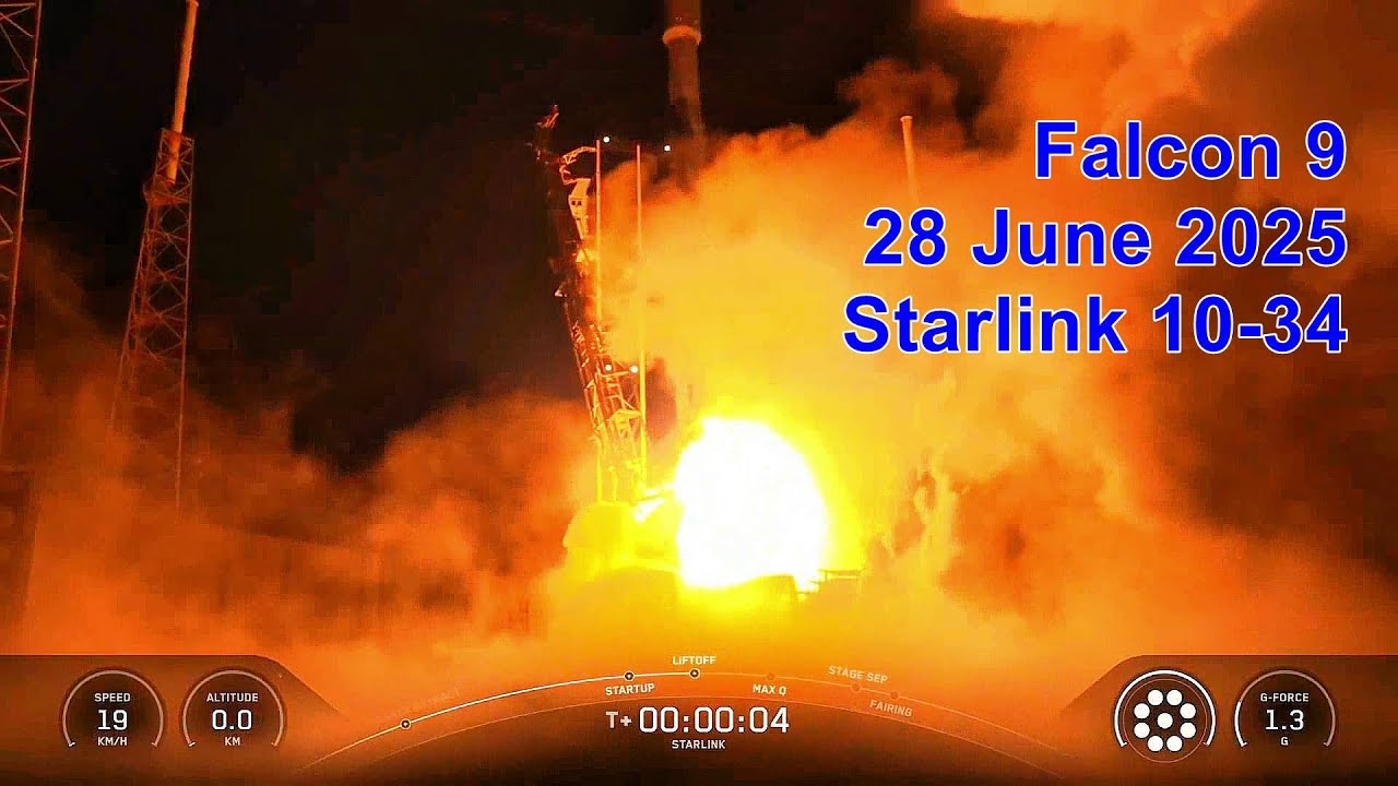 SpaceX Falcon 9 - Cape Canaveral - 28June2025 - Starlink 10-34 🚀