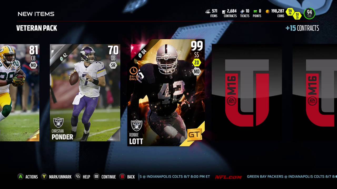 Madden 16 Ultimate Team: 99 Golden Ticket Ronnie Lott Pull!