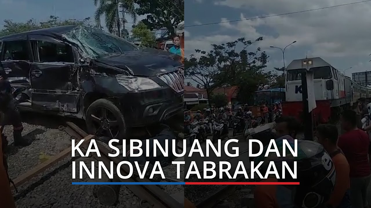 KA Sibinuang dan Innova Tabrakan di Lubuk Buaya Kota Padang