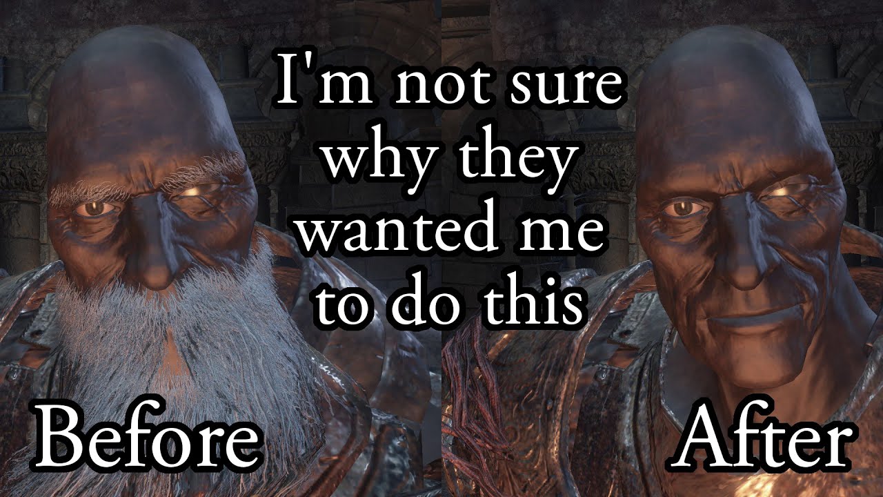 They paid me to shave Dark Souls NPCs for some reason