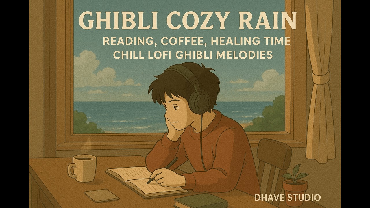 Ghibli Chill 🌊 Studying, coffee, reading, healing 🎧 Ghibli Music - Dhave Studio