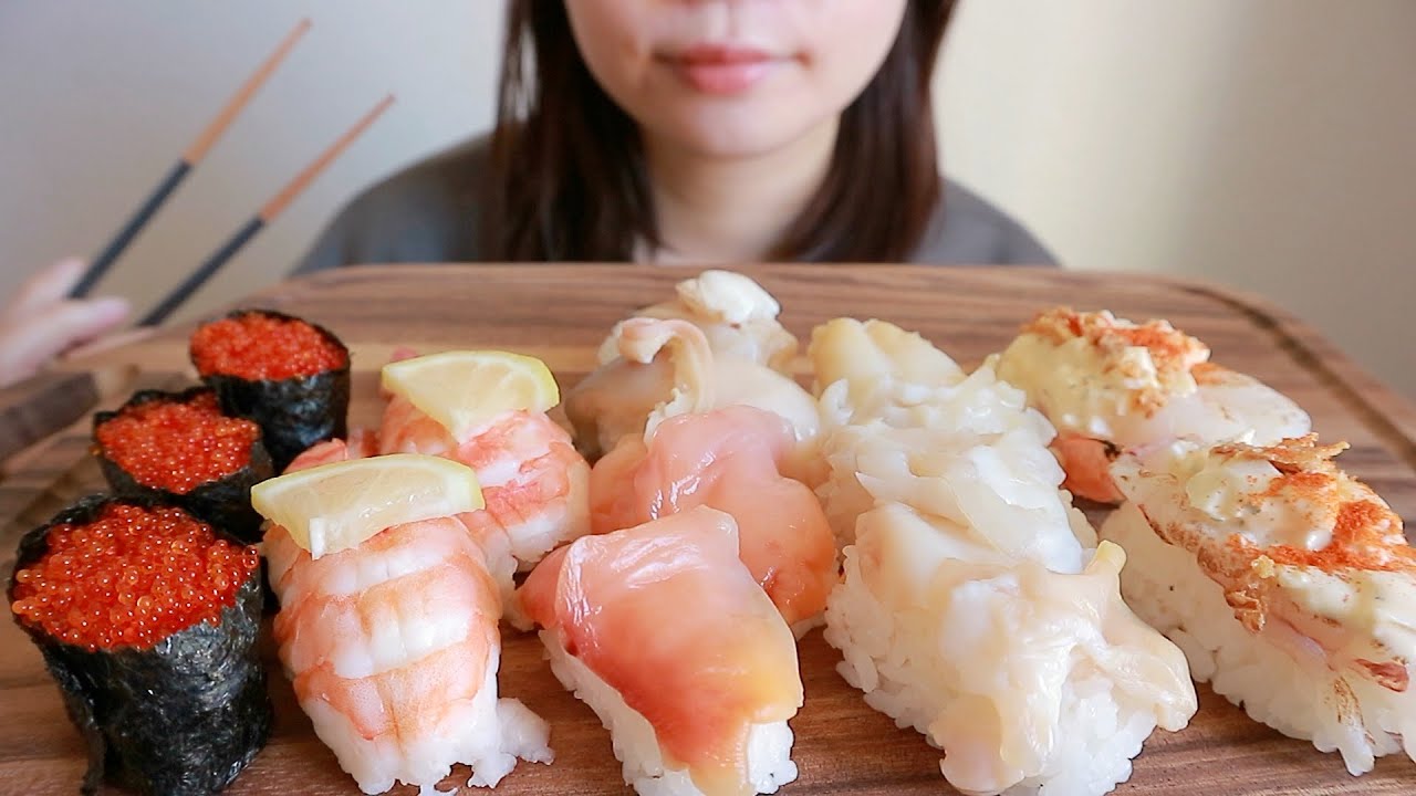 【ASMR】好きな寿司集めて幸せな休日🍣 수시　sushi
