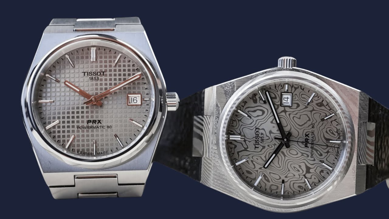 Tissot PRX Goes Titanium & Damascus Steel