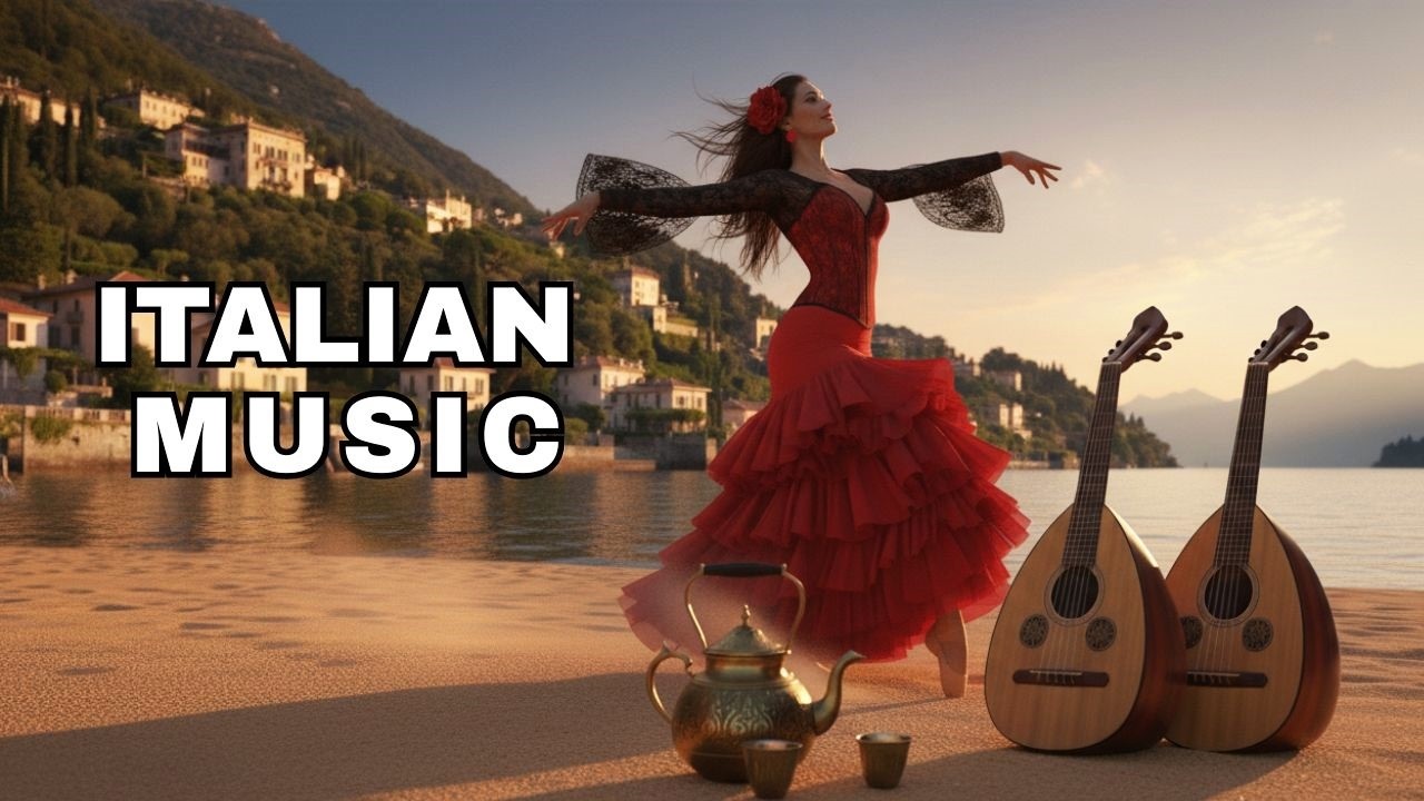 🎶 Italian Vibes, & Mediterranean Music🎧 Flamenco  Scenic Amalfi Coast & Lake Como Relaxation 4K