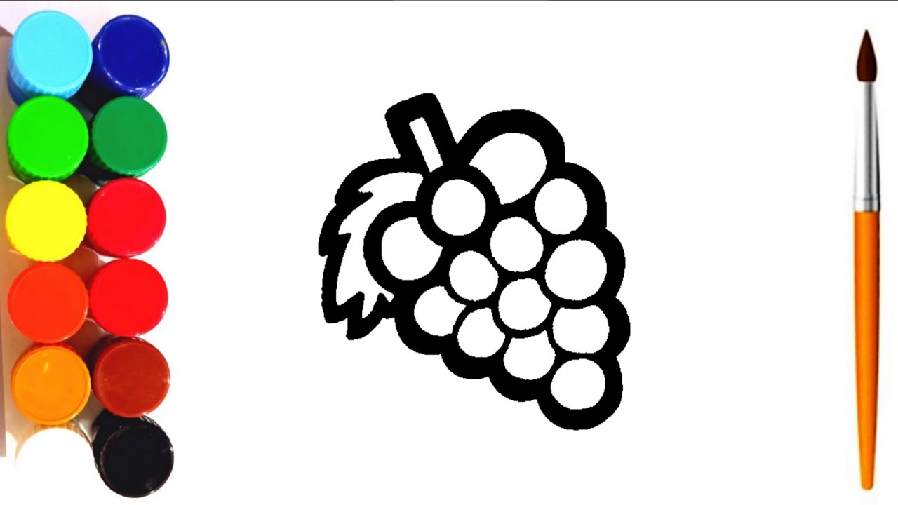 HOW TO DRAW GRAPES 🍇 FOR KIDS | DRAWING, PAINTING AND COLORING #grapes #angoor #fruits #kidsdrawing
