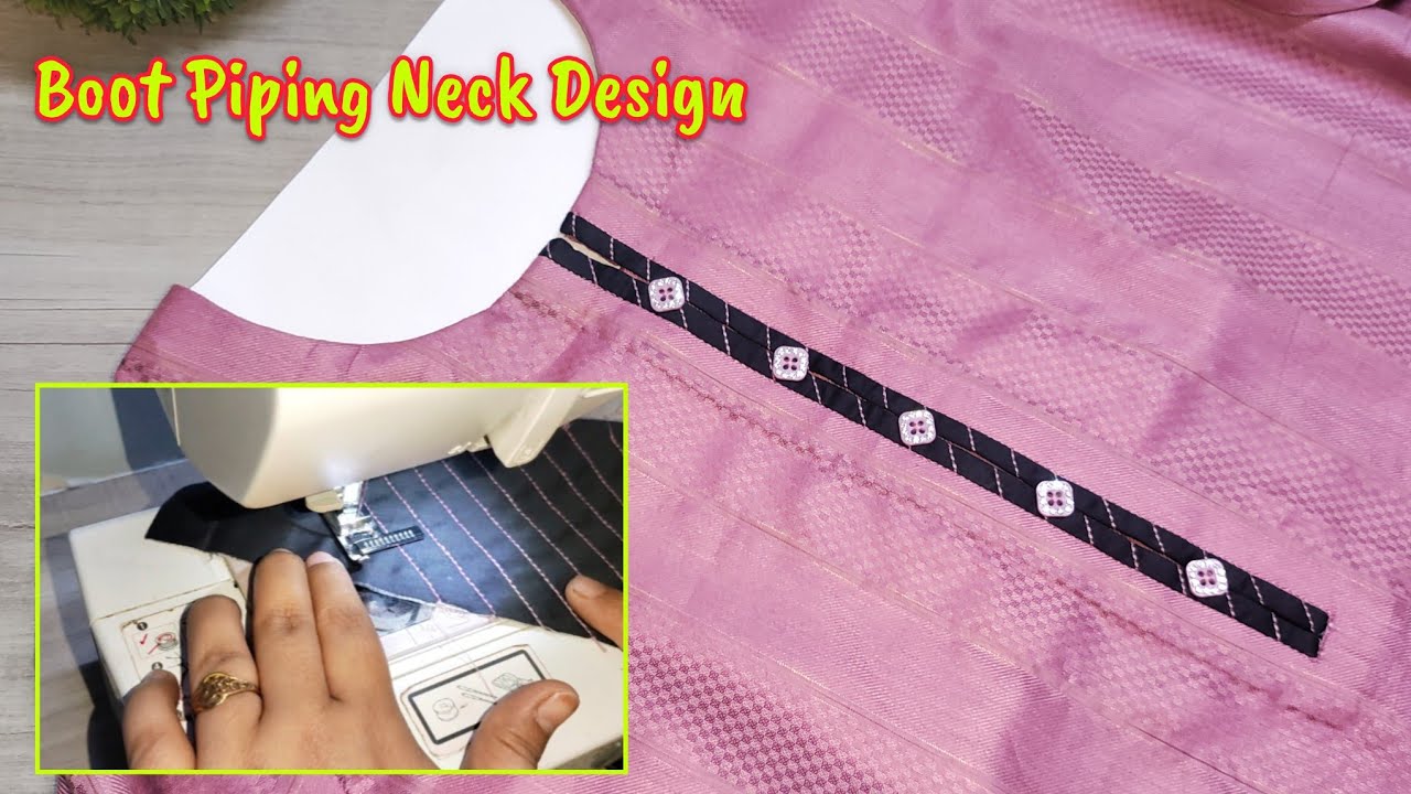 Trending Round Neck Design with Boot Piping 