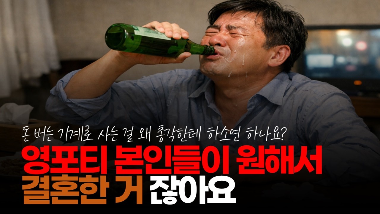(※시청자댓글) 영포티 본인이 원해서 결혼 해서 돈 버는 기계로 사는 걸 왜 총각한테 하소연 하나요? #영포티결혼 #결혼후회 #돈버는기계