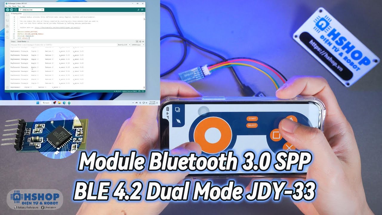 Module Bluetooth 3.0 SPP / BLE 4.2 Dual Mode JDY-33 (HC-05 / HC-06 Compatible)